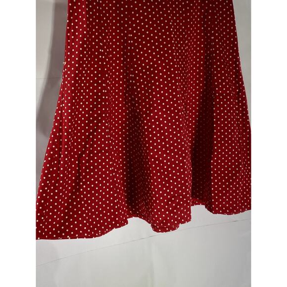 H&M Women's Red-White Polka Dot Belted A-Line Mini Skirt SZ 4 - Picture 7 of 12